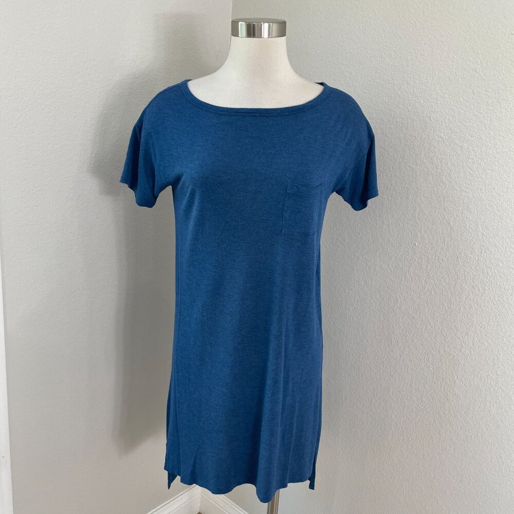 T By Alexander Wang Womens‎ XS Blue Relaxed Fit Short Sleeve T Shirt Dress
